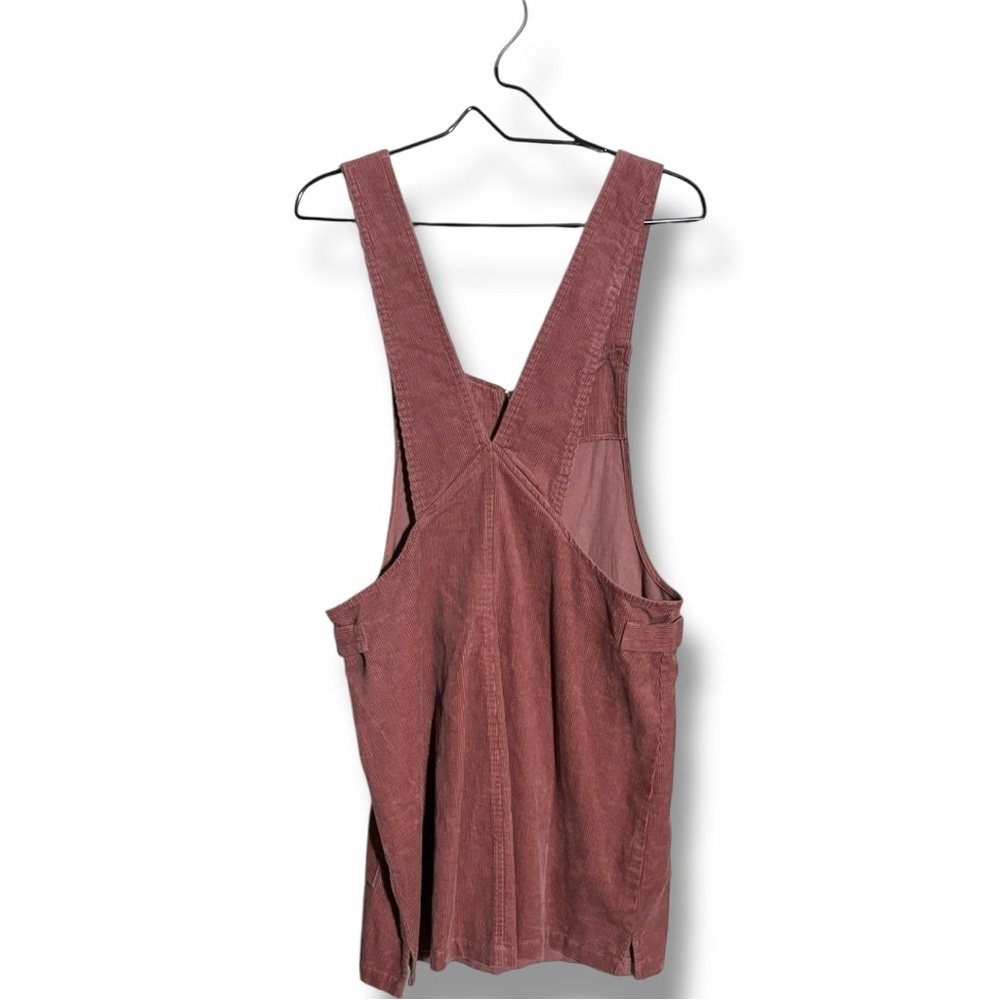 Wild Fable Dusty Rose Corduroy Zip Front/Pockets Sleeveless Overall Mini Dress - Picture 16 of 16